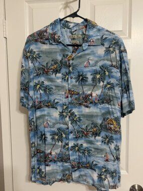 Batik Bay Men's L Rayon Hawaiian Scenic Shirt